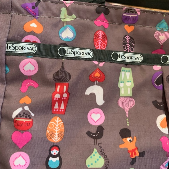 Le Sportsac Russia Theme Print Zipper Tote bag. NEW - Picture 4 of 7